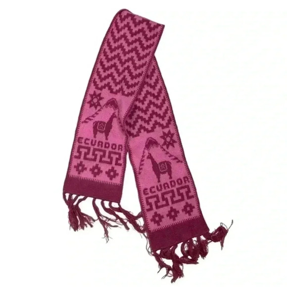 Alpaca Scarf Ecuador Mountain Sun Alpaca Scene - Picture 1 of 2